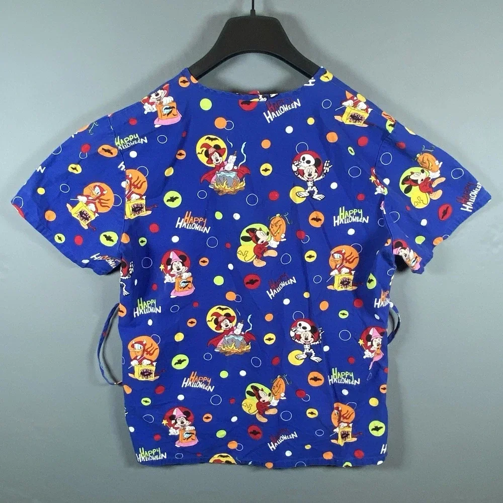 Scrubs Top Cartoon Halloween‎ Disney Mickey and Minnie Mouse Size M